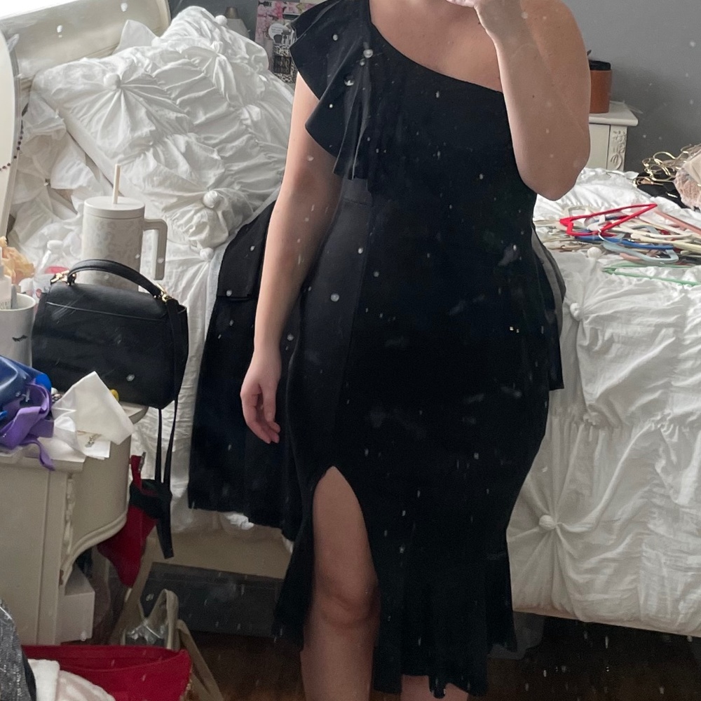 Black one shoulder dress